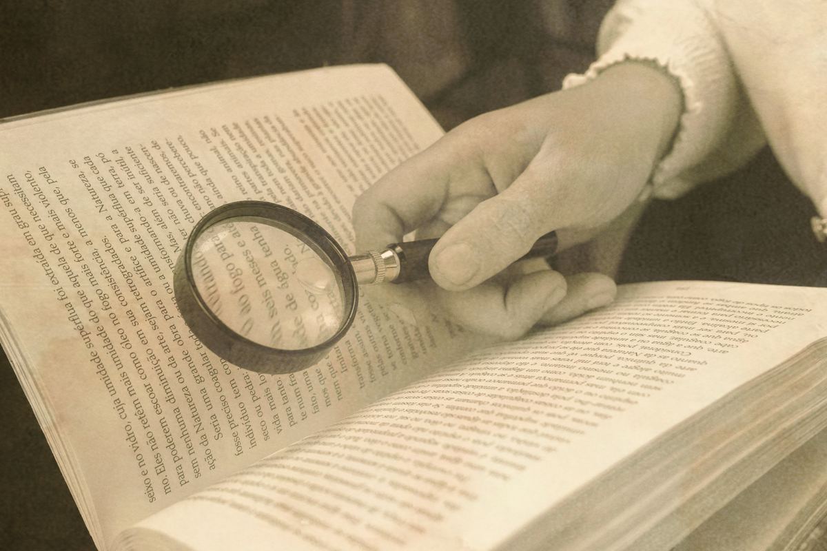 Livro antigo aberto com anotações